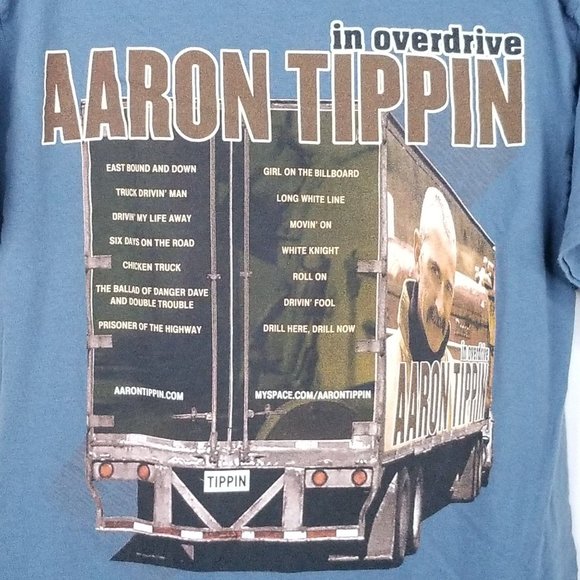 Aaron Tippin T Shirt Size Medium In Overdrive 2009 - Picture 5 of 6